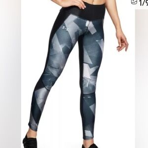 Under Armour Fly Fast Compression Leggings Tights Sz M Black Print Heatgear Run